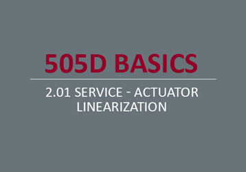 Service - Actuator Linearization 