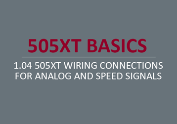 505XT Wiring Connections for Analog and Speed Signals  