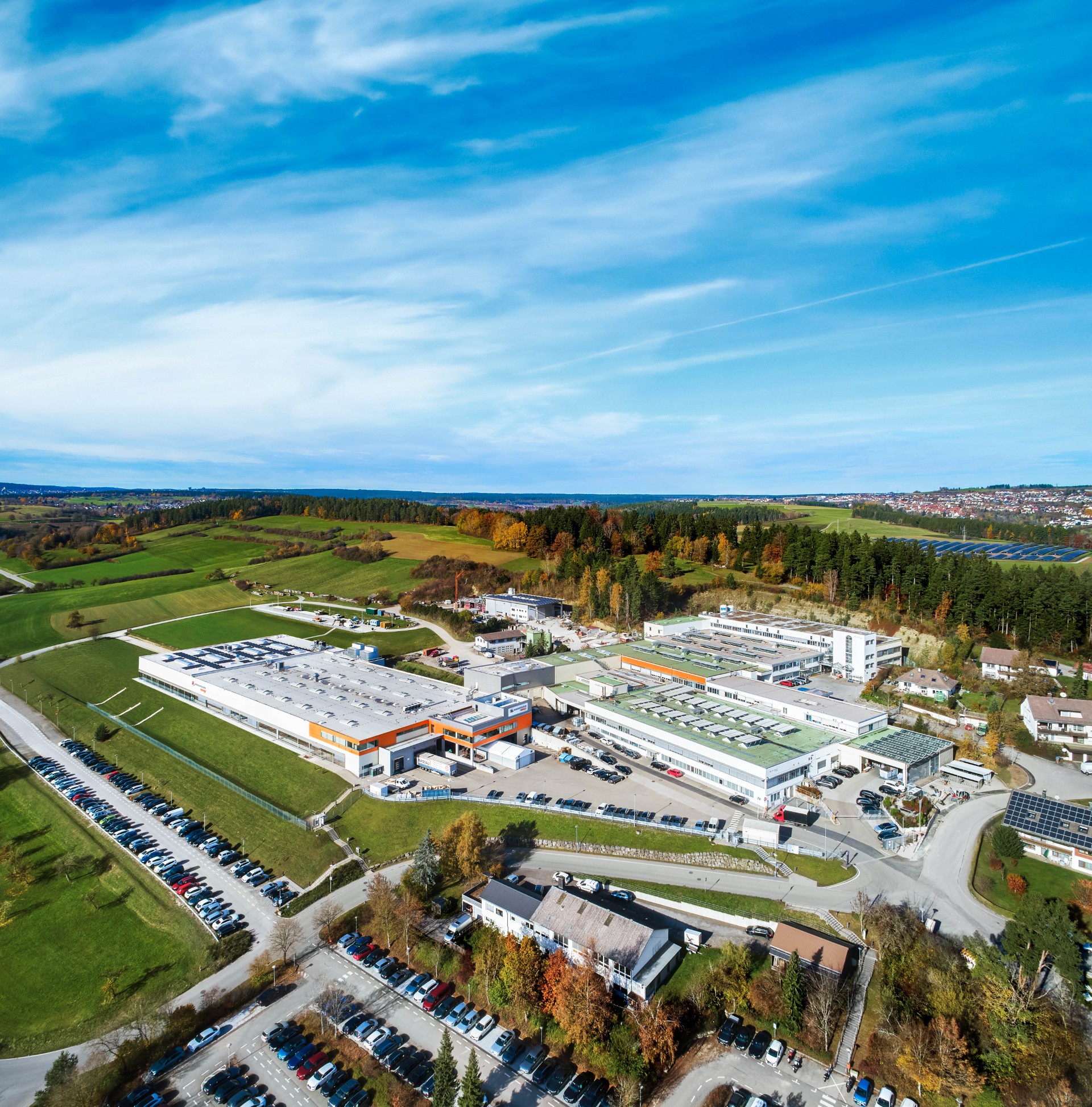 Aerial View of Large Manufacturing Plant in Glatten, Germany