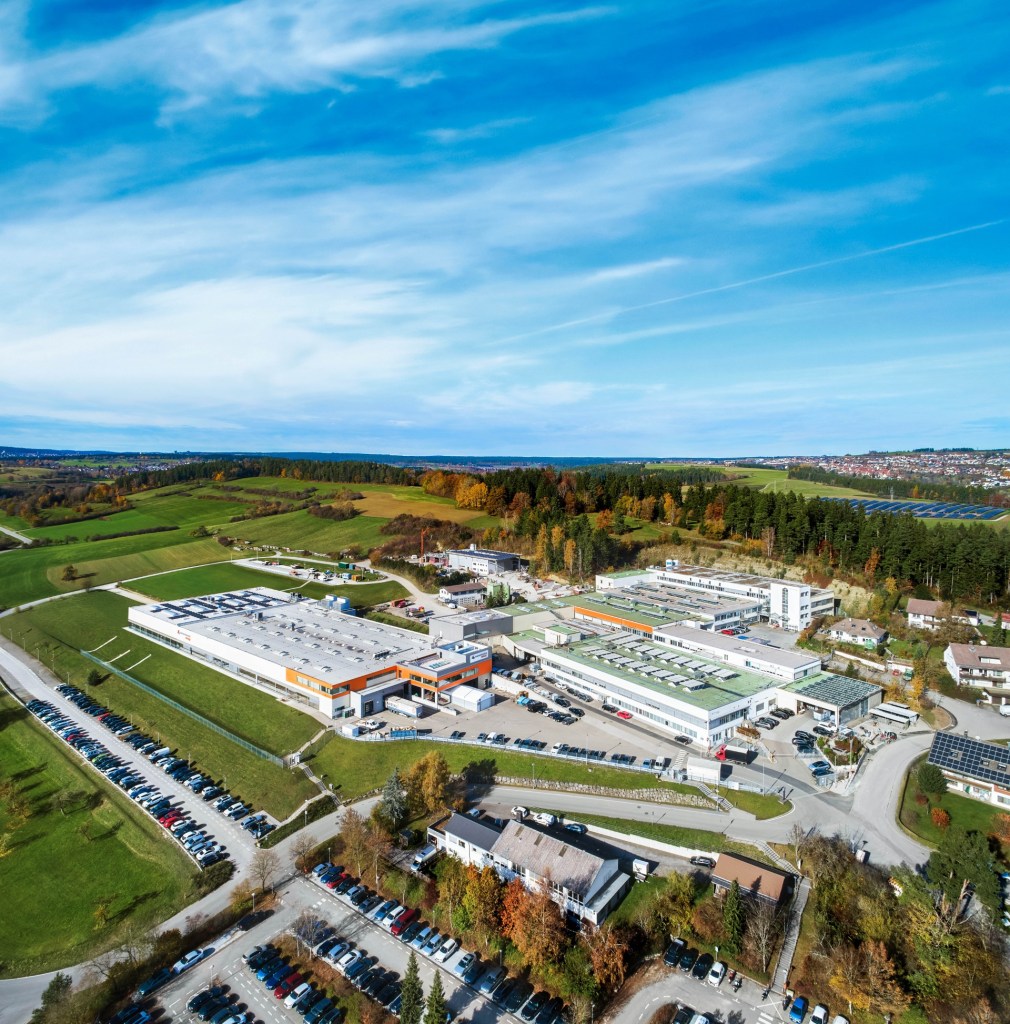 Aerial View of Large Manufacturing Plant in Glatten, Germany